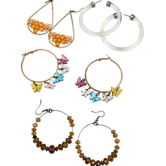 Four Pair Boho Earring Lot - Picture 1 of 6